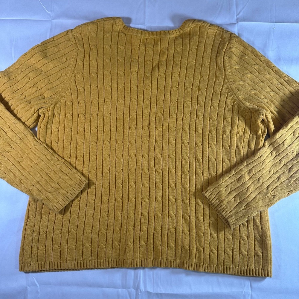 Vintage St. John's Bay Cable Knit V-neck Sweater Women's XL Y2K Vintage Preppy - Picture 3 of 7